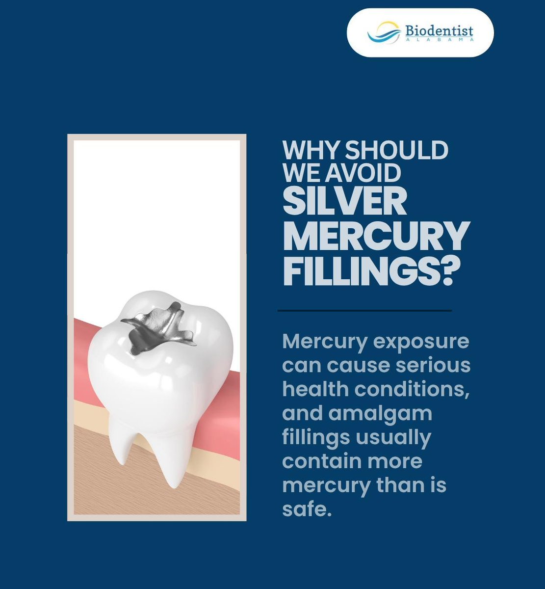 BiodentistAL's tweet photo. Don't compromise your health with silver mercury fillings. Let us help you remove amalgam fillings safely and replace them with safer alternatives. Book your visit today.

#holisticdentistry #mercuryfree #oralhealth #dothan #AL #biodentistalabama https://t.co/YMRIXoGgVe