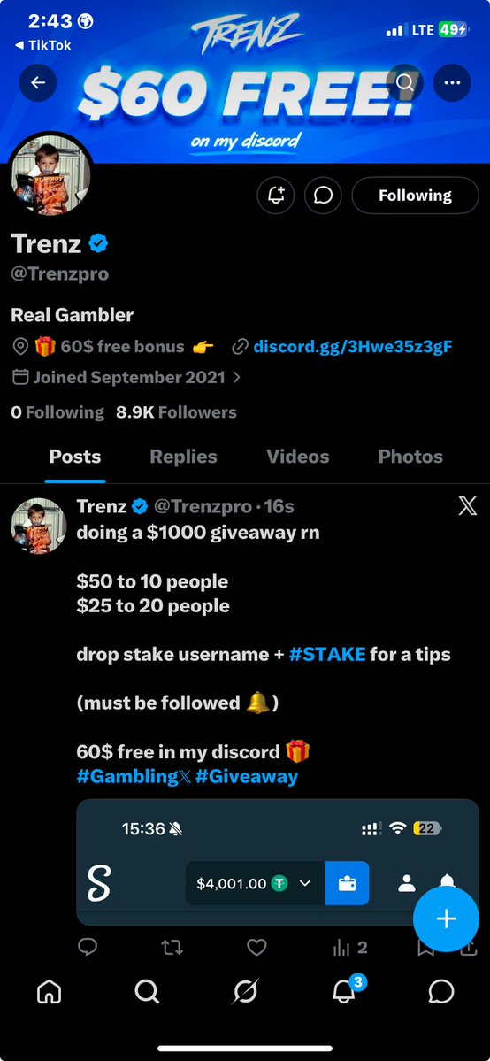 Brained200's tweet photo. @Trenzpro Following 

Aceonroids #STAKE https://t.co/H8RdyvDFMD