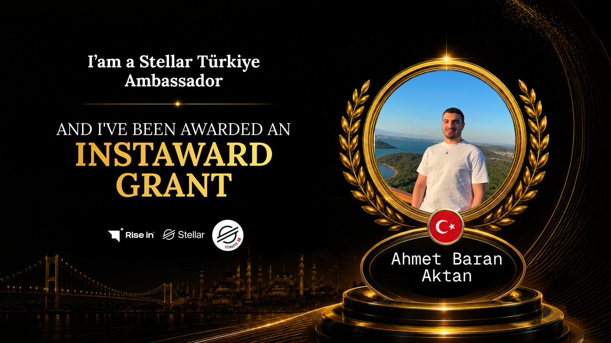 baranaktn1's tweet photo. Excited to share that I received the InstaAward Grant as a @Stellar_Turkey  Ambassador! Looking forward to contributing and building more on @BuildOnStellar   ecosystem. https://t.co/SVE1vIsBHa