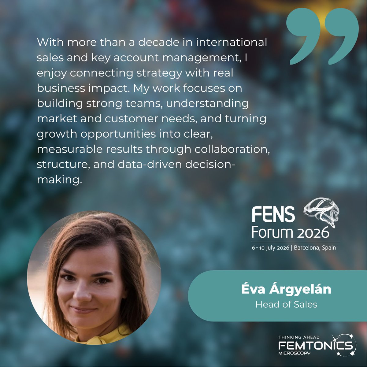 Femtonics's tweet photo. 🧠 We’re heading to #FENS2026 in Barcelona!

Visit Femtonics at Booth #15, July 6–10, for a live, hands-on demo of our multiphoton imaging technology.

Meet the team and explore advanced imaging solutions for neuroscience research. 🔬 https://t.co/d4k9NaA89X