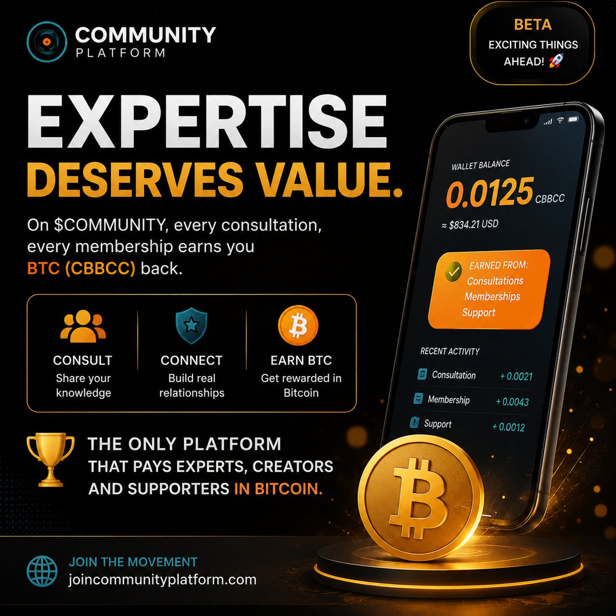 MR_BERT_IMPACT's tweet photo. I've been watching this project since launch because I'm an investor, and I have to say I like the direction it's heading.
One thing that caught my attention is the Bitcoin rewards. As a holder, I've already started receiving CBBTC reflections in my wallet, and they're based on trading volume. That makes the concept pretty interesting to me.
The platform is still in beta, and there are definitely areas that can be improved, but the overall vision looks promising. From what I've seen so far, it's a unique approach that stands out from most crypto projects.
If adoption and trading volume continue to grow over time, those Bitcoin rewards could become much more meaningful. Nobody knows where Bitcoin will ultimately go, but many analysts have suggested long-term price targets ranging from hundreds of thousands of dollars to around $1 million per BTC. Whether that happens or not remains to be seen, but earning Bitcoin as part of a project's reward model is something I personally find compelling.
I'll definitely be watching how this develops. Wishing the team the best as they continue building. 👏🚀
#Bitcoin #Crypto #Web3 #BTC #CryptoCommunity #PassiveIncome #CommunityPlatform #CBBTC #Altcoins #CryptoInvesting @CommTokenERC20