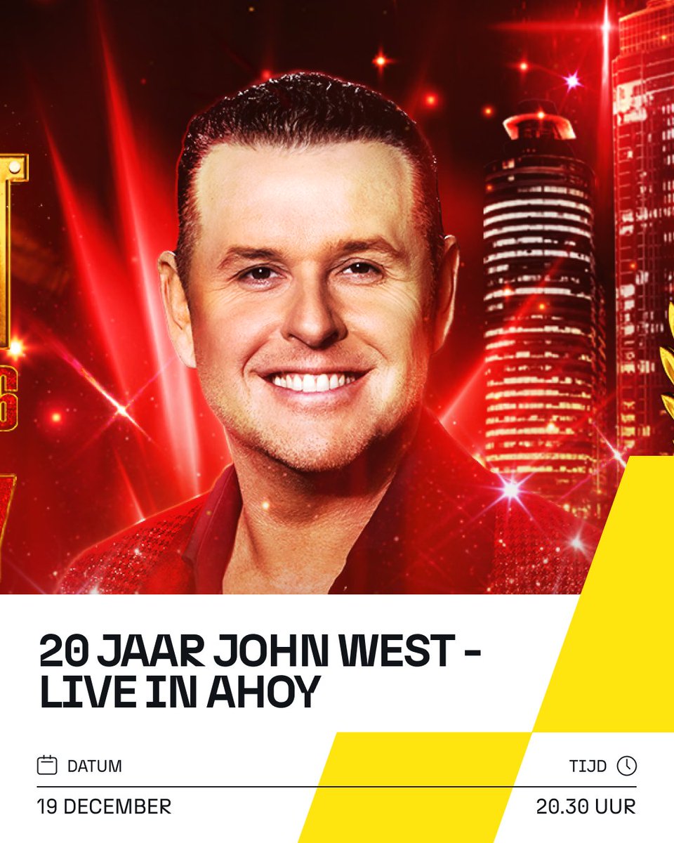rotterdamahoy's tweet photo. Nog een Nederlandse topartiest met een eigen show in Rotterdam Ahoy!📍

Haal snel je tickets en zing mee met alle hits van @zangerjohnwest 

#johnwest #jouwblik #rotterdamahoy #concert #meezingen https://t.co/5up7my1pOT