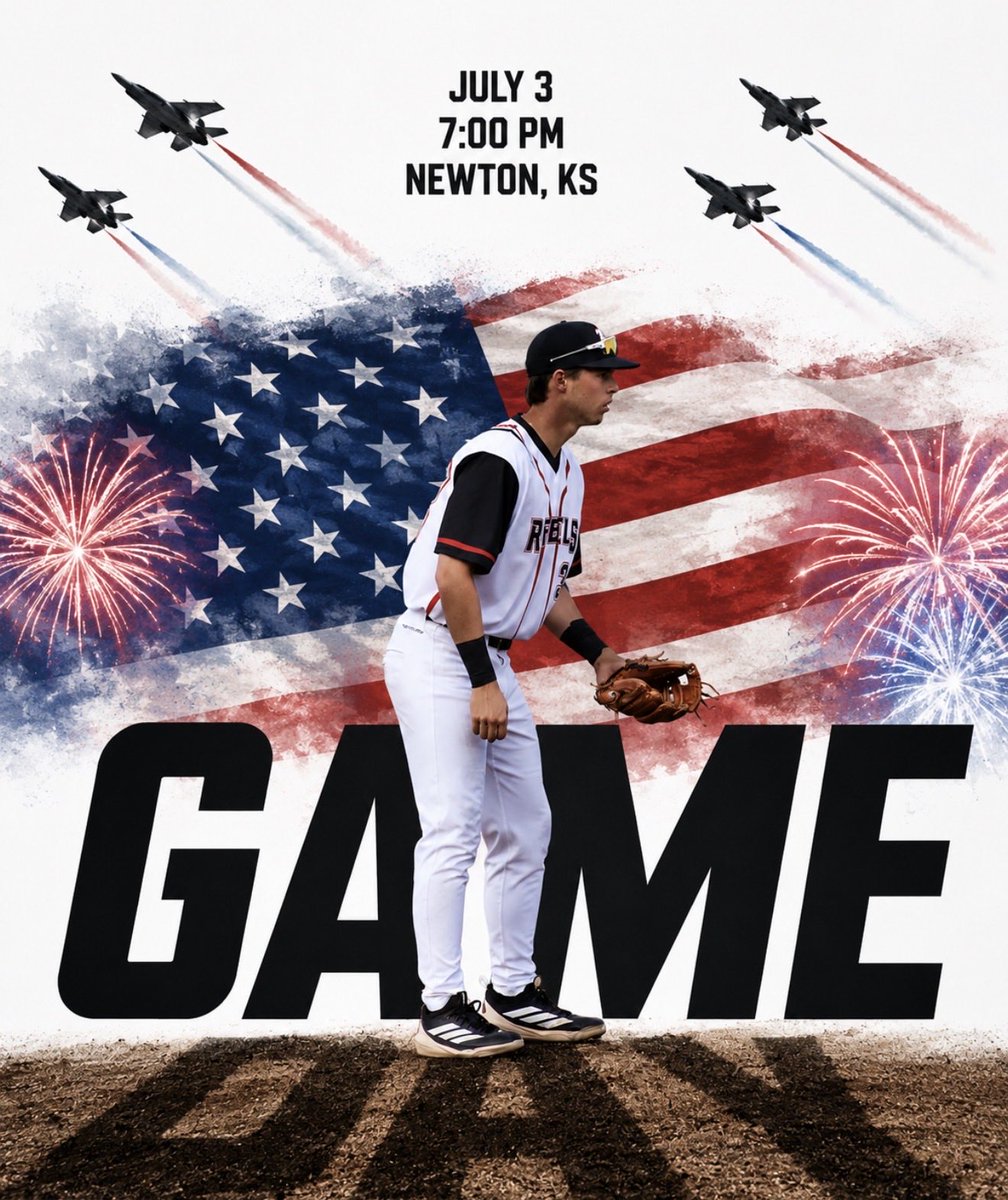 NewtonRebels's tweet photo. Game Day 🎆🎇

🆚 Haysville Aviators 
⌚️ 7:00 PM
📍 Newton, KS
📺 Live on Game Changer
📊 Live on Game Changer https://t.co/wlaGyZ0n2V
