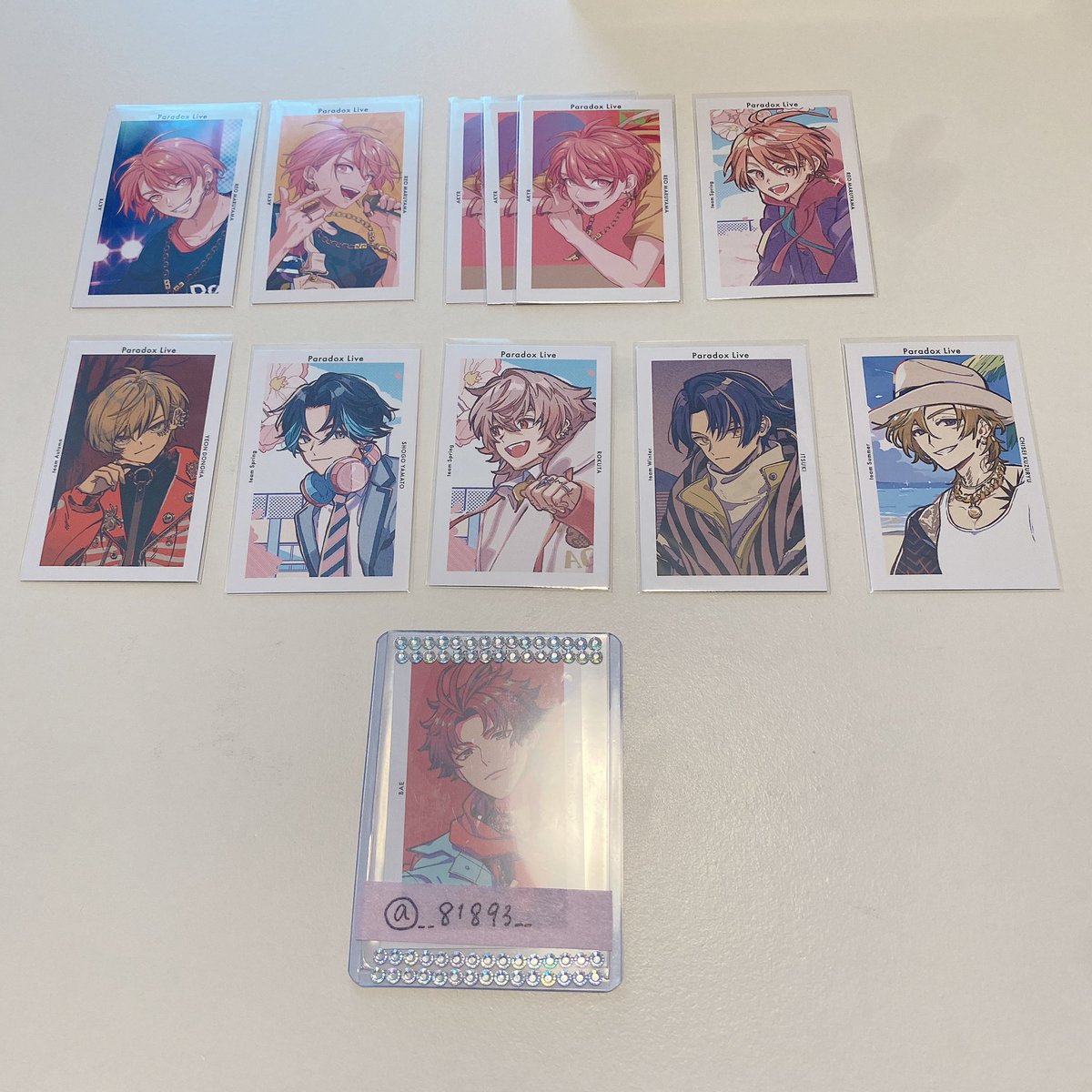 __81893__'s tweet photo. 【交換】Paradoxlive パラライ gプリ 特典 交換

譲♡ 直明 匋平 リュウ 四季 依織 北斎 紗月 玲央 東夏 憧吾 ロクタ イツキ 智生 珂波汰 甘太郎 賢太 憂人

求♡ アレン

郵送交換希望です。
どなたでもお気軽にお声掛けください🌼 https://t.co/OyuYJb3kvj