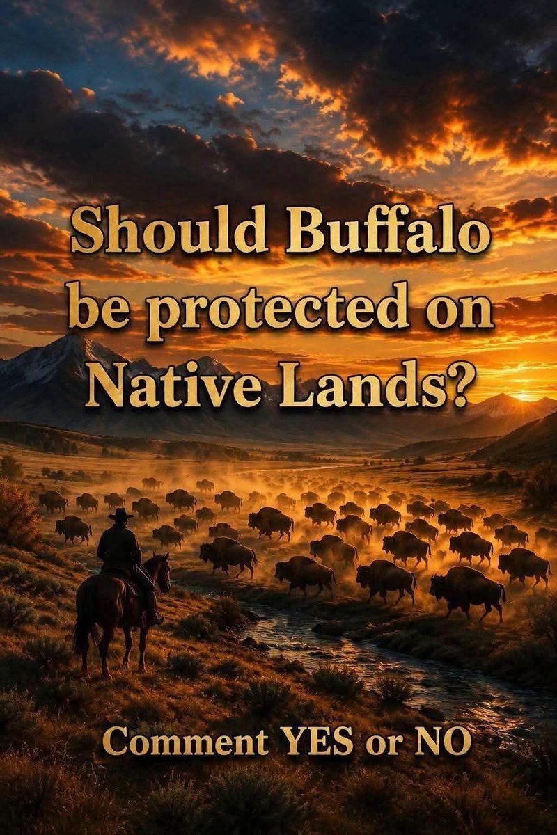 proud_native_am's tweet photo. The bison holds a central place in the cultural, spiritual, and historical traditions of many Native American tribes, including the Lakota people. For generations, Indigenous communities relied on bison for food, clothing, shelter, tools, and ceremonies, using every part of the animal with great respect and care. Today, tribes across North America are leading efforts to restore bison to Indigenous lands, helping to reconnect communities with an animal that has long been vital to their heritage and way of life. 🦬🪶