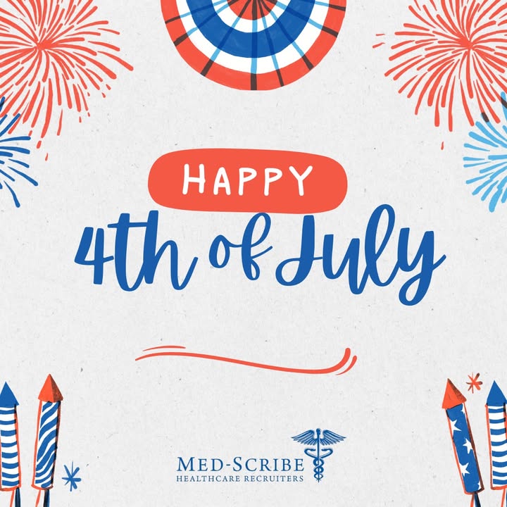 medscribeinc's tweet photo. Happy 4th of July! 🦅 Our office is closed today, July 3rd, as we celebrate 250 years of independence! Break out the red, white, and blue, fire up the grill and enjoy some spectacular fireworks! Wishing everyone a joyful and safe celebration! 🗽  #4thOfJuly #MedScribe https://t.co/yQGI0CT6M8