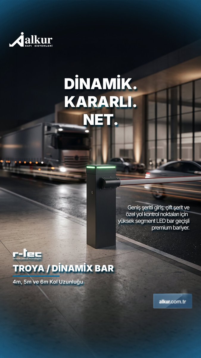 alkurdoor's tweet photo. Geniş şeritler ve özel kontrol noktalarınız için premium çözüm: r-tec Troya / Dinamix Bar. Yüksek segment LED donanımı ile 4m, 5m ve 6m'lik esnek seçenekler bir arada. Alkur güvencesiyle uzun vadeli teknoloji yatırımı yapın. 

Detaylar: https://t.co/u6izaNRiqO https://t.co/6folWvm4xk