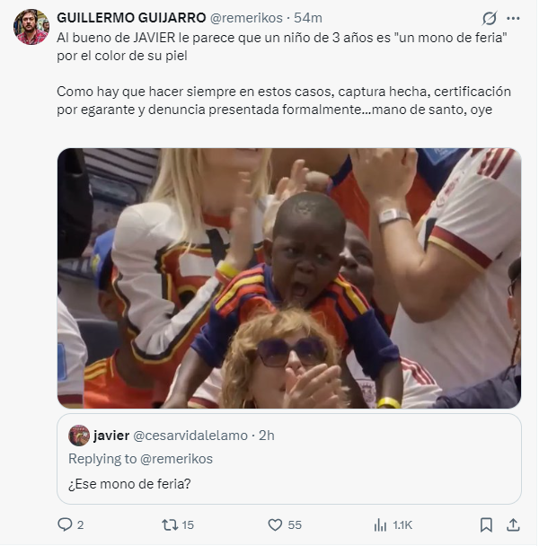 VAlumno10's tweet photo. @cesarvidalelamo @policia Ya verás cuando la policía te llame a ti por esta otra cosa, racista de mierda. https://t.co/oSv1z543vD