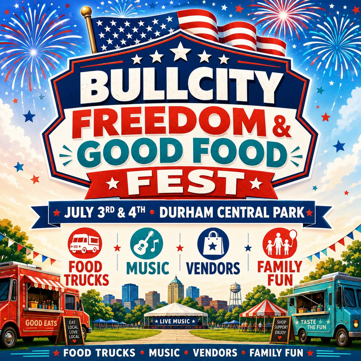 ForwardPartyNC's tweet photo. NC Forward will be at the BullCity Freedom & Good Food Festival at Durham Central Park on July 3–4 from 3–9 PM.
Come for the food, music, and community — and stop by to sign the petition to help get NC Forward on the ballot.
More choices. Better politics.
#NCForward https://t.co/oahx7URrCv