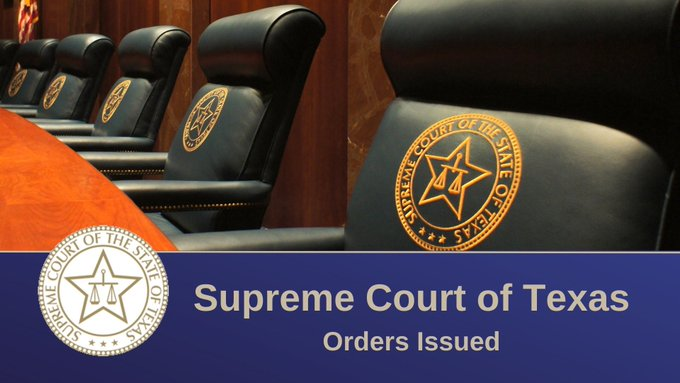 SupremeCourt_TX's tweet photo. The Supreme Court of Texas issued orders today.  Find the full orders here: 
https://t.co/j6rzbQWzO3
#appellatetwitter https://t.co/1DTgy5s7wm
