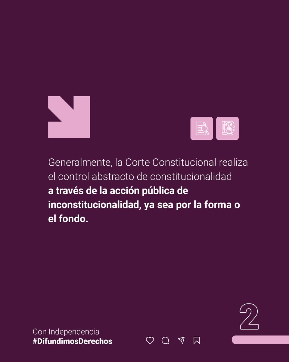 CedecEcuador's tweet photo. #ElCEDECTeExplica | El control abstracto de constitucionalidad es un mecanismo que asegura la coherencia del ordenamiento jurídico; y la Corte Constitucional lo puede ejecutar, mayoritariamente, a través de la acción pública de inconstitucionalidad de actos normativos (IN). 📋⚖️🔍 

Con independencia, #DifundimosDerechos.