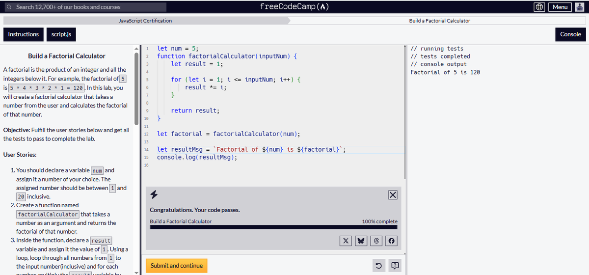 rawat78507's tweet photo. #LSPPDay33
Continued with JavaScript loops activities . Built a Factorial Calculator, implemented the structural Chunky Monkey algorithm, built a Mutation checker, and  Profile Lookup applications. #60DaysOfLearning2026 #LearningWithLeapfrog @lftechnology #JavaScript https://t.co/bHcEapEoDP