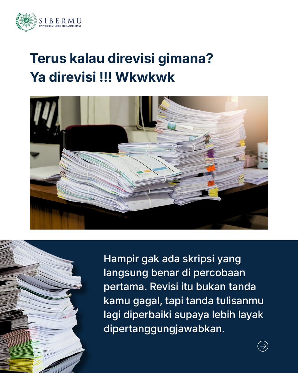 sibermu's tweet photo. Semoga rangkaian konten ini bisa membuat skripsi terasa lebih mudah dipahami dan menjadi teman untuk kamu yang sedang berjuang menyelesaikan tugas akhir. Semangat, selangkah lagi menuju wisuda! https://t.co/ISeDCTFGEB