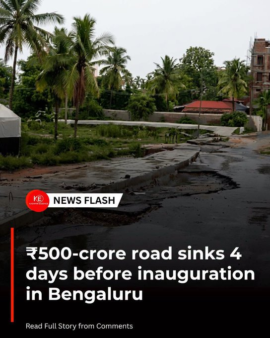 rishibagree's tweet photo. @INCIndia The sinkhole happened because your local vote bank opposed drainage, which resulted in water retention. It got repaired in one day. In the city you govern, the road has sunk forever. https://t.co/9pkbfxysoe