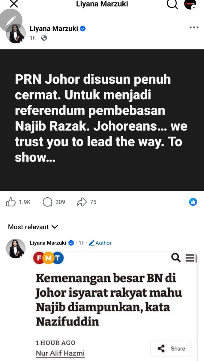 mynewshub's tweet photo. So...modal politik paling hebat yang PH mampu tawar kepada rakyat di PRN Johor ialah...kalau BN menang...Najib bebas...

So?

Kalau bebas lagi elok.....lagi la beriya kita mengundi Najib bebas...

Mungkin boleh jadi PM balik...selamatkan Malaysia dari beban hutang negara yang meningkat hampir setiap bulan...

Kalau pengundi DAP beratur seawal 7.30 pagi depan sekolah untuk undi DAP....

Kita seawal 7 pagi lepas sembahyang subuh dan perkena kopi o pekat secawan dah beratur kali ni...

Tapi hakikatnya apa yang PH duk gebang ni
....petanda dah takda modal nak tarik undi rakyat...itu aje...

Nak cita ekonomi...bantuan rakyat..pembangunan.....semua tu Onn Hafiz dan BN Johor dah sapu bersih....

Dah takda ruang nak sembang lebih...

Nak suruh Maszlee berdebat dengan Onn..lepas Maszlee kantoi tak dapat bezakan Jalan Persekutuan dengan Jalan Negeri ...orang dah mula ketawakan Maszlee...

Udah kome habis modal nak berdebat pulak yea....

Boleh bayangkan..Maszlee penuh bersemangat pandu kereta tunjuk jalan rosak yang secara langsung memperlihatkan kegagalan kerajaan Madani dalam pengurusan jalan Persekutuan berkualiti....🤣🤣🤣🤣

Dah tak tahu nak corner kat mana...bawak la masuk nama Najib balik dalam ini wayang...

Hakikatnya..BN Johor menang apa jadah Najib bebas pulak? Celah Pah Bedah mana Najib boleh terlepas?

Najib urusan mahkamah dan kerajaan Persekutuan....PRN Johor menentukan nasib kerajaan negeri ...takda kena mengena kat mana-mana pun...

Move on la PH pada Najib...anda macam jantan gila talak yang tak boleh nak lupakan bini lama...lebih-lebih bila bekas bini tu dah kahwin dengan orang lain...

Siang malam meroyan duk maki dan menyalah bekas bini tu...🤣🤣🤣

Last-last lelaki itu jadi jenaka orang kampung...macam PH yang semakin jadi jenaka rakyat sebab masih meroyan pasal Najib yang dah empat tahun duduk penjara...😅🤣🤣🤣🤣- MYNEWSHUB