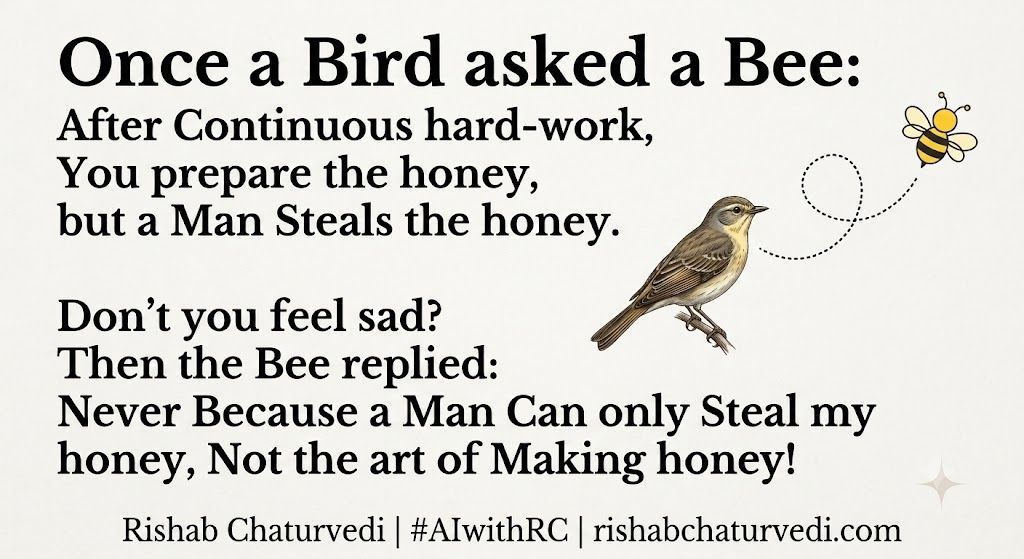 rishubchaturved's tweet photo. People can copy your product, your features, and your content.
But they can never copy your taste, your execution speed, or your ability to build from scratch.
Don't worry about who is stealing your "honey" Focus on mastering the art of making it. π§ β¨ #AIwithRC #productmanager https://t.co/C4zwiqJGk2