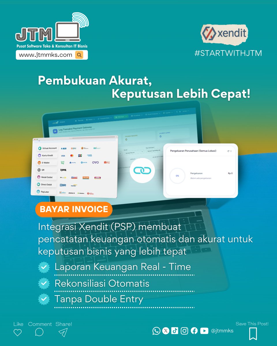 jtmmks's tweet photo. POV: Pembukuan kamu setelah integrasi JTM x Xendit ✨
Bayar invoice: Auto masuk
Rekonsiliasi: Auto beres
Double entry: Gak ada
Laporan: Real-time
"Pembukuan Akurat, Keputusan Lebih Cepat!"
Jadwalkan demo fitur JTM Software sekarang!
#JTMV #JTMD #JTMERP #JTMSH #JTMSoftware https://t.co/6QZ7n4odBR