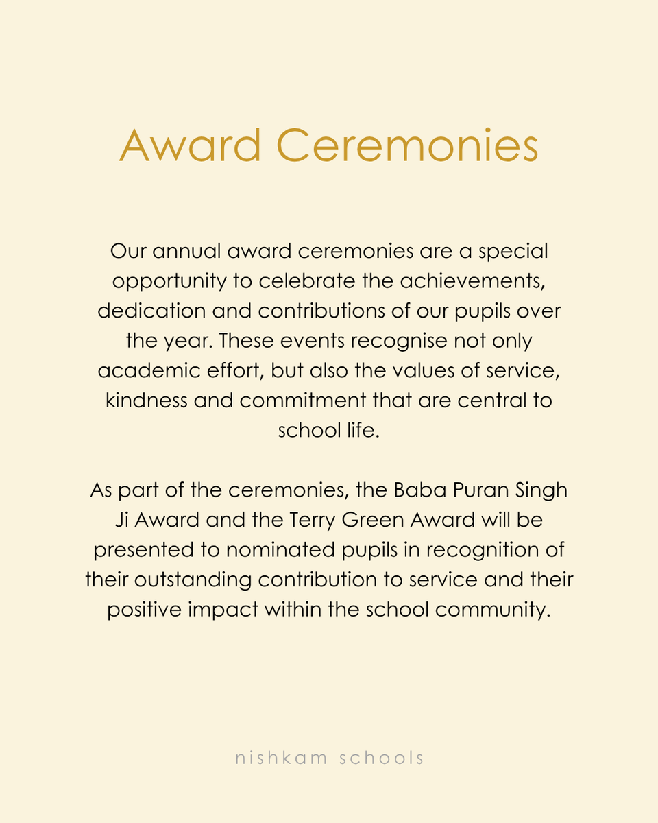 AkaalSchool's tweet photo. This week, pupils will be celebrated for their achievements &amp; contributions, with special recognition given through the Baba Puran Singh Ji Award &amp; the Terry Green Award, honouring those who have shown exceptional service &amp; commitment to our school community. https://t.co/0eNKGDRBx1