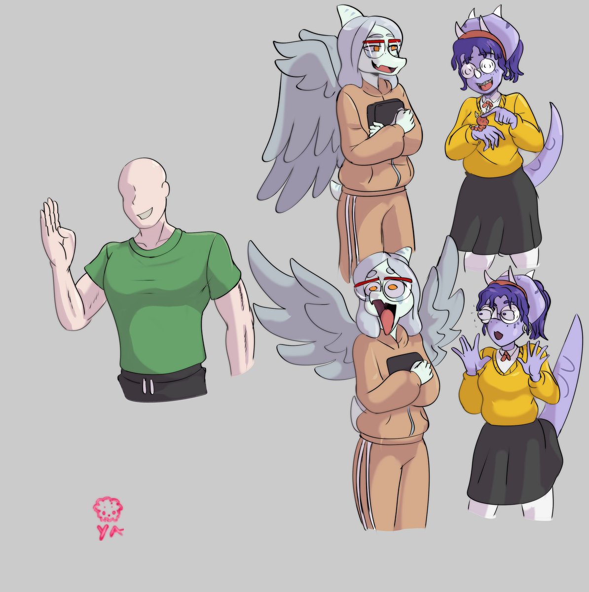 AlfaVL95's tweet photo. Happy FangFriday, my friends! 👋

Nerd Fang and Jock Anon? Yeah, I like that idea and Fang looks cute as a nerd 😘
Art by @a_yoshikage
#Snootgame #FangFriday https://t.co/lkN2IGp1sN