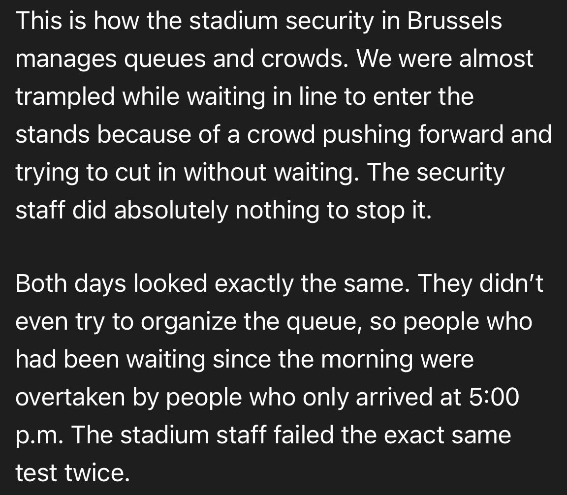 ZGRYZelda's tweet photo. Brussels stadium staff failed the exact same test twice. #BTS #Arirang https://t.co/7eCxln1Yk1