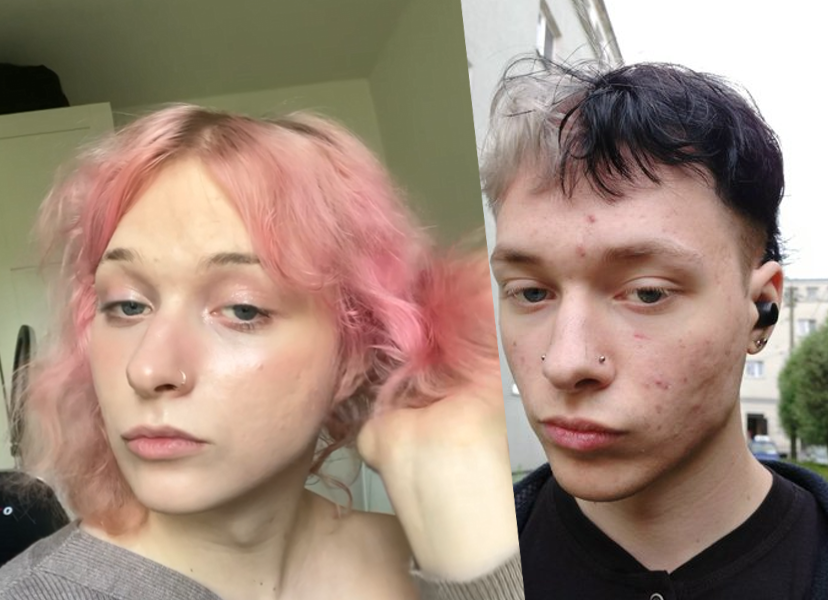 Penepelgi's tweet photo. @bxnbby Thank you. 

So this is probably the best side by side we can get (it still factors in shadows and makeup - makeup I don't think impacts it that much here). Honestly I don't see much difference that would make the claim "HRT doesn't change much" false. https://t.co/whE9pa4gzg