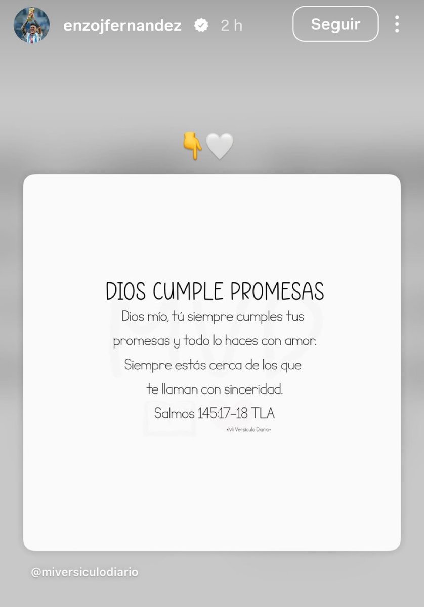 MadridUniversal's tweet photo. 🚨 Enzo Fernandez via IG: "God keeps promises," with a white heart. https://t.co/InJ4IrbbD7