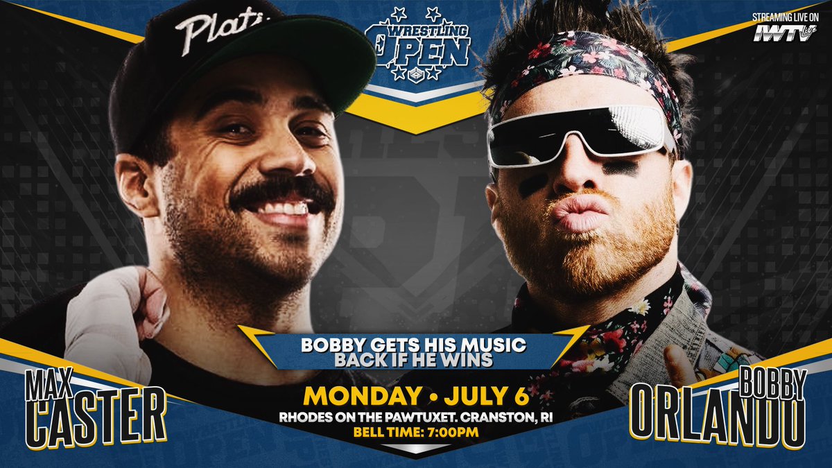 WrestlingOpen's tweet photo. STRIKING A CHORD

If @TheBobbyOrlando wins, he finally gets his entrance music back.

Monday.

Cranston.

Link in Bio for 🎟️
or $10 at the door https://t.co/4dsbUfp16G