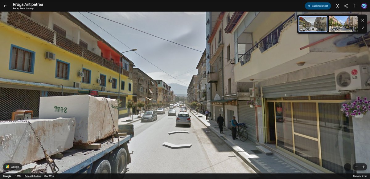 Lugati7's tweet photo. Google Street view in Albania finally got an update after 9 whole years and all I have to say is holy fucking shit!!! https://t.co/B7Xl6rClGd