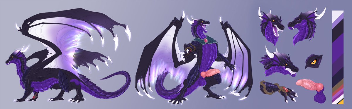 Alter_Adamant's tweet photo. First Post on Alt NSFW account.

Wanting to show off my NSFW reference sheet for Adamants Dragon Form.

Dragon Dick Heresy aside, I thought it came out great. Plenty of lore made for why it looks that way based on Adamant not truly being a dragon. Magic is fun.

🎨 Nebelviper https://t.co/qGrtB9D0gT