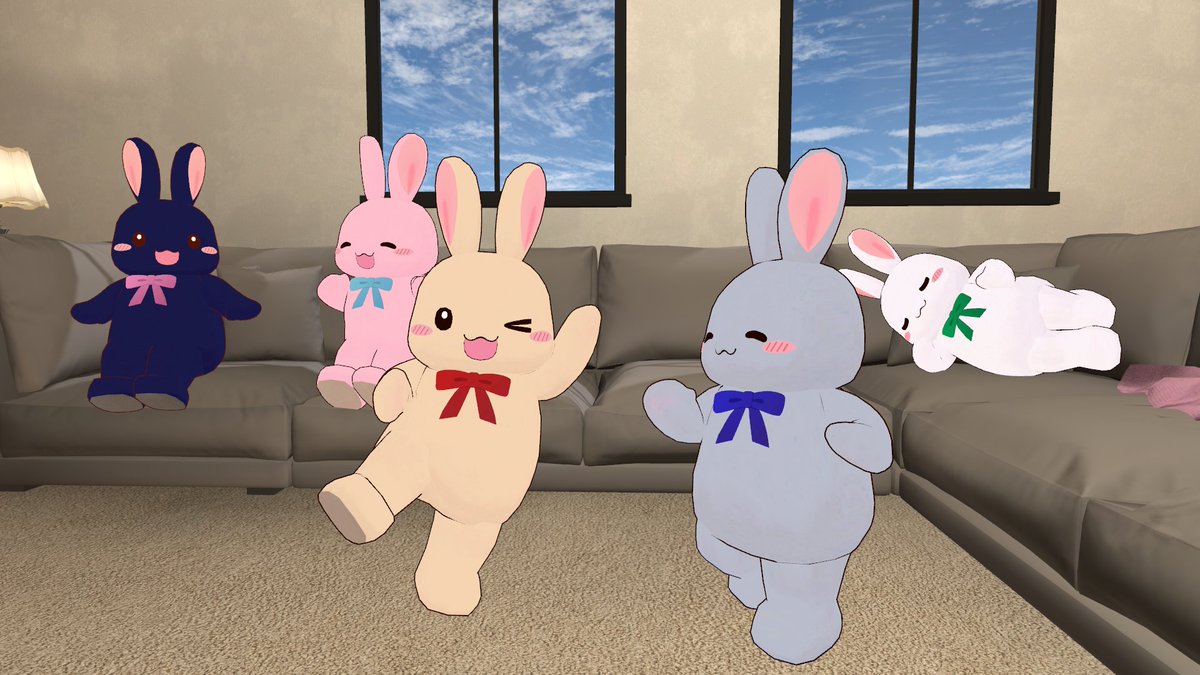 mei1210mei's tweet photo. 「うきうきうさぎ」と一緒にくつろげるワールドを作りました。
遊びに来てください🐰💕
・PC・Quest両対応
・少人数向け
・QvPenあり
・鏡あり(HQ/LQ/Off)
・昼夜切り替えスイッチあり
#VRChat
#VRChatWorld
#ukiusa3D https://t.co/0Kn2VG6VjM