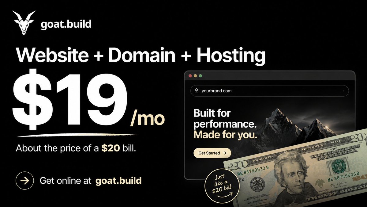 goatbuild's tweet photo. If you're looking for a website look no further than https://t.co/VtyNulsocw. https://t.co/IRfYus1Ixv