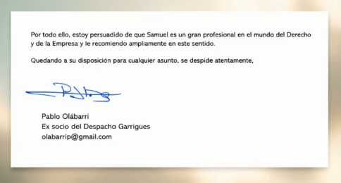 ProlPastor's tweet photo. Supongo que habrá quien vea normal recibir una carta de recomendación de un ex socio de Uría y un ex socio de Garrigues. Yo no. Yo lo veo una auténtica pasada. https://t.co/BYtbrvvCmr