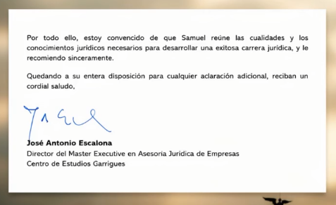 ProlPastor's tweet photo. Supongo que habrá quien vea normal recibir una carta de recomendación de un ex socio de Uría y un ex socio de Garrigues. Yo no. Yo lo veo una auténtica pasada. https://t.co/BYtbrvvCmr