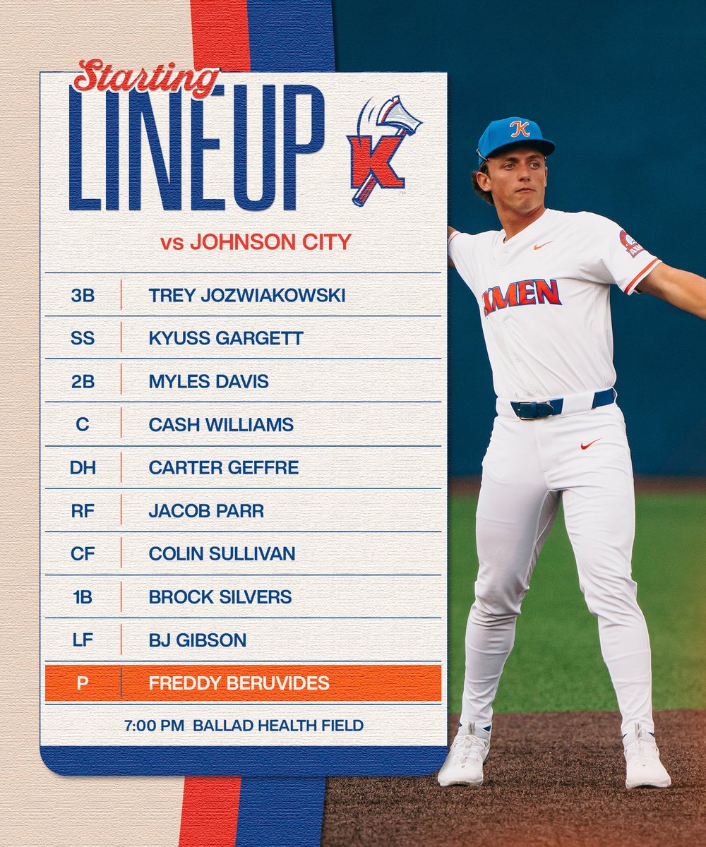 KingsportAxmen's tweet photo. Your starters for the most patriotic game of the season🇺🇸🎆
#AxesUp 🪓 https://t.co/Wq15j5dRMi