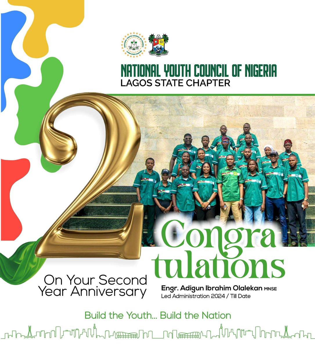 LagosNycn's tweet photo. 2 YEARS IN OFFICE — NYCN LAGOS

Today marks a significant milestone in Lagos State, as the National Youth Council of Nigeria (NYCN), Lagos State Chapter, celebrates two years in office. It has been two years of purposeful and dedicated service to the youth of Lagos State. https://t.co/I5AdgO5nl0