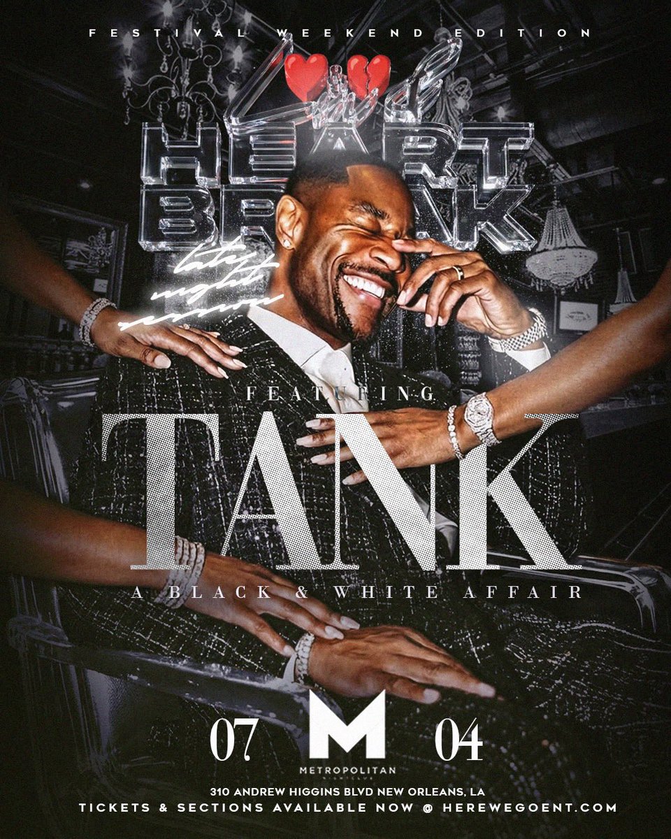 TheRealTank's tweet photo. Good people of New Orleans are you coming to my Black n White party tomorrow night? All you gotta do is say “YES” 😎
R&amp;B MONEY https://t.co/D4HCoRvf06
