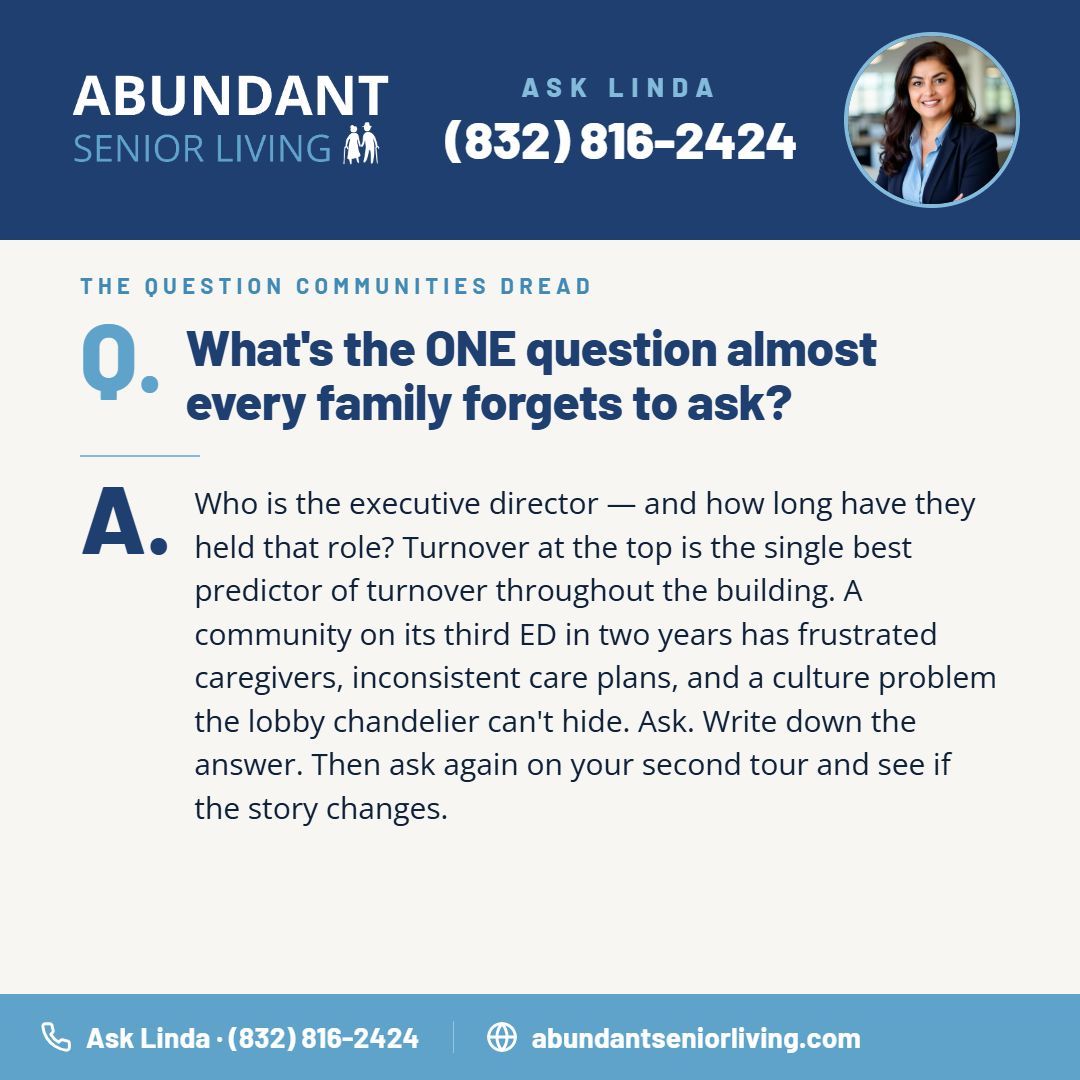 melamjqd's tweet photo. Having marketed two Woodlands assisted-living homes, I was relieved families didn't ask. Executive director shapes hiring, training, complaints and building tone. Three EDs in two years is a warning. 📞 Call Linda · (832) 816-2424 https://t.co/ENELXSR5YR