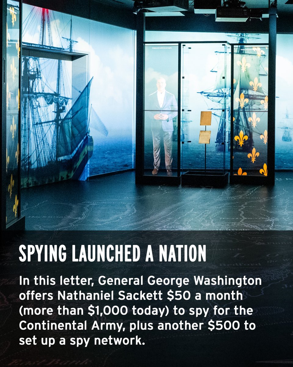 IntlSpyMuseum's tweet photo. Artifacts that changed history? ✔️

Did you know that at the International Spy Museum, we have the original 1777 letter from George Washington authorizing America’s first civilian intelligence network?

As the US approaches its 250th anniversary, this letter marks the birth of American espionage and a turning point in how freedom was defended through ingenuity, secrecy, and intelligence. 

The real letter is on display now until Labor Day! 

Want to help preserve artifacts like these? Donate here: https://t.co/iIWzu7i1EY

#America250 #GeorgeWashington #SpyArtifact