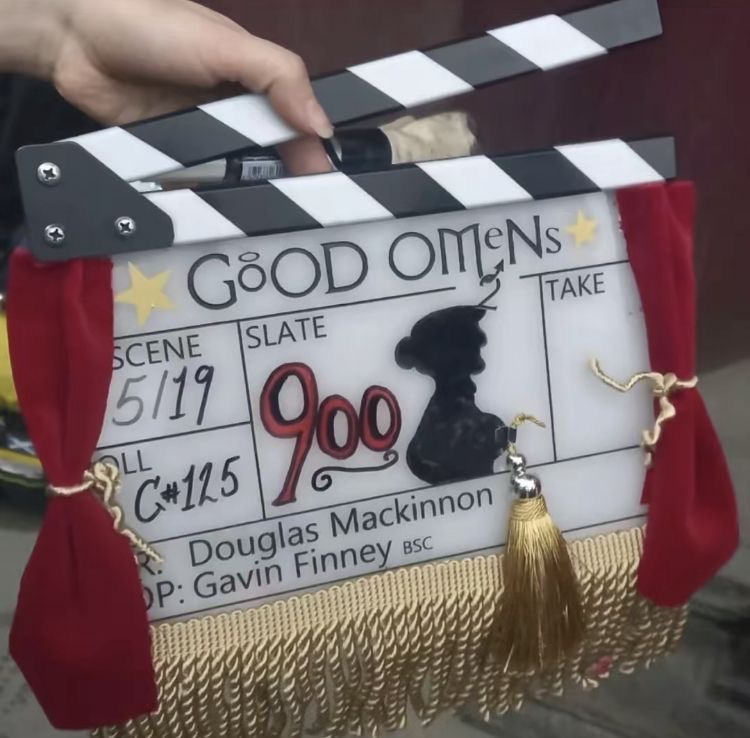 sheennxnt's tweet photo. Clapperboards from all the series of Good Omens https://t.co/XHINyhFenN