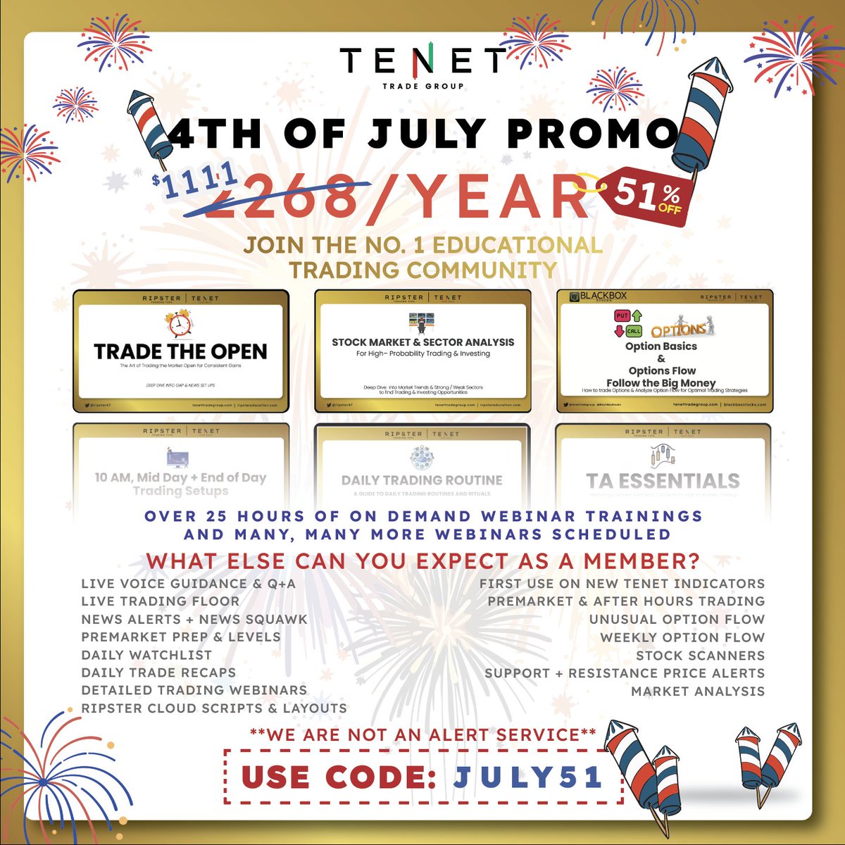 mtrade_'s tweet photo. 🇺🇸4th of July Promo is NOW LIVE!

🔍 At @TENETTRADEGROUP , we focus on mastering repeatable trading setups — not chasing random buy/sell alerts.

Join with Me & Get Add Benefits: Use Code "JUL51"
https://t.co/tgvkxNpY5x

If you’re joining through my link (annual plan), I’m offering: Additional Benefits Provided By Me.

1️⃣ A one-time 1-on-1 session to walk you through the system.
2️⃣ Help setting up your layout.
3️⃣ Feedback on your trade setups.
4️⃣ Access to my personal Discord journal.
5️⃣ Direct chat access with me for questions and guidance.

Once Registration done email me at : mtrades@tenettradegroup.com

📚 It’s about learning the why behind every trade. Let’s grow as traders — together.