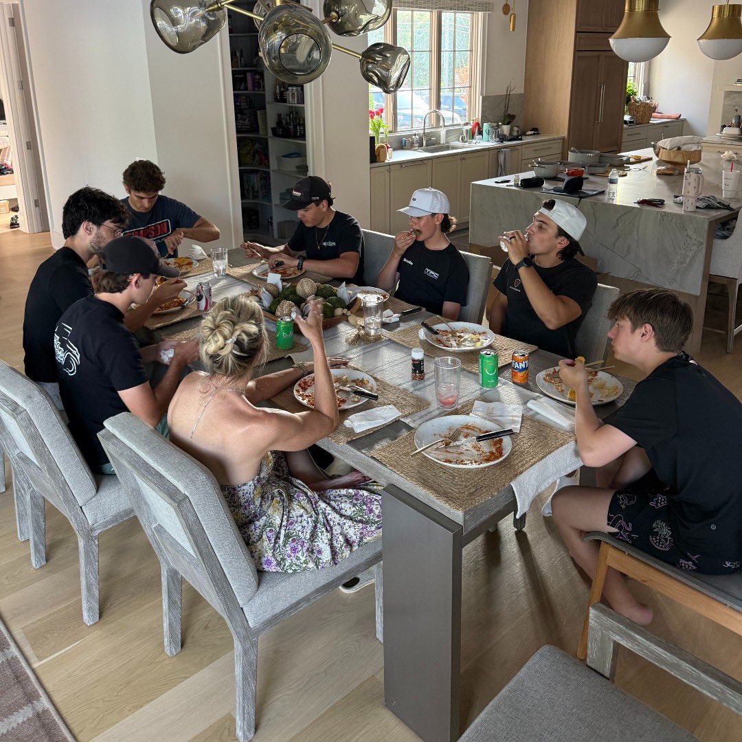 racewithnitro's tweet photo. A Nitro Motorsports team dinner at the Tovo household.  Thomas Annunziata had his first cooking lesson from "Mamma Tovo". 

Thomas made an incredible Chicken Parmesan!

#Nitro / #NitroMotorsports / #RaceNitro https://t.co/dcxPbRedLB