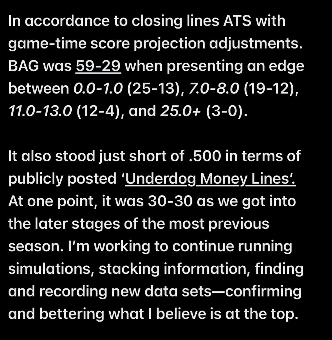 BAGnfldata's tweet photo. BAG Informative &amp; Statistical Insights (5/5) #GetTheBAG #NumbersOverNarratives https://t.co/6hVAHSnedY