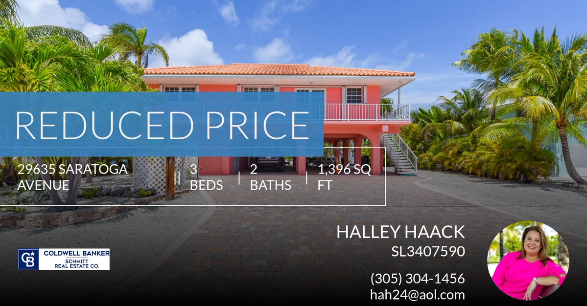 flkeysRE's tweet photo. 📍 Reduced Price 📍 This recently reduced home at 29635 Saratoga Avenue in Big Pine won't last long, so, don't wait to set up a showing! Reach out here or at (305) 304-1456 for more information!

Halley Haack, Realtor
Coldwell Bank... https://t.co/JZEC8yKzrM https://t.co/QgSkvoCXFp