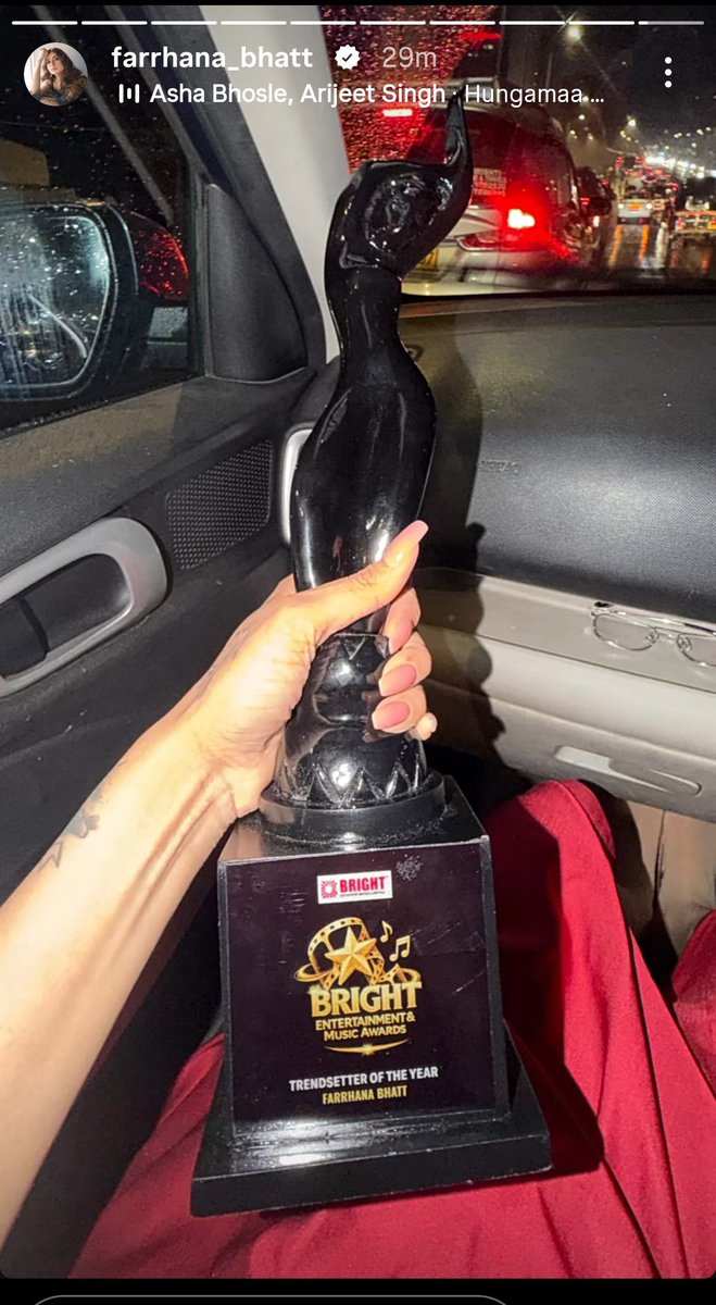 jimmyvibesonly's tweet photo. Congratulations, Farrhana! 

A well-deserved Bright Entertainment &amp; Music Award. Keep shining and inspiring! 🏆✨

TRENDSETTER FARHANA

#FarrhanaBhatt #FarrhanaRebellions https://t.co/OpTa5HpTOd