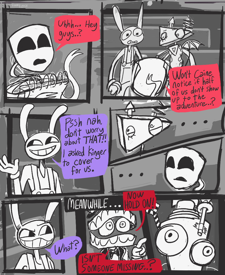 RhythmandLime's tweet photo. Out of Bounds (page 17-20)
#tadc #comic #jax #zooble #gangle #pomni #kinger #caine #ragatha #abstragedy #theamazingdigitalcircus #outofbounds https://t.co/b0drpzLRRA