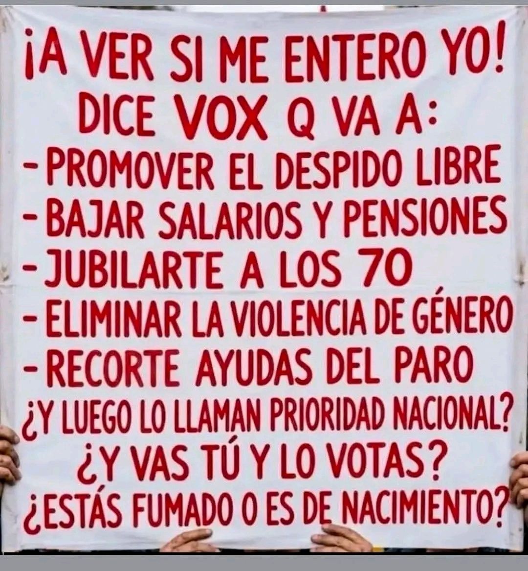 CurritoRojo's tweet photo. Mirad fachapobres lo que votais ignorantes 👇🏻👇🏻👇🏻 https://t.co/VzrFaTjBeP