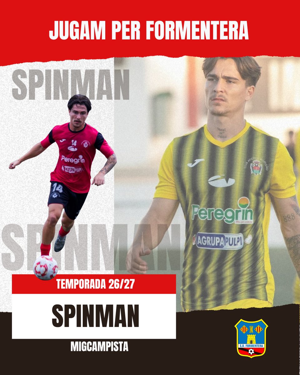 sdformentera's tweet photo. Primer reforç per a la propera temporada 2026/2027, arriba @Spinman178 
🥳❤️🖤 https://t.co/6aOqAwU94m