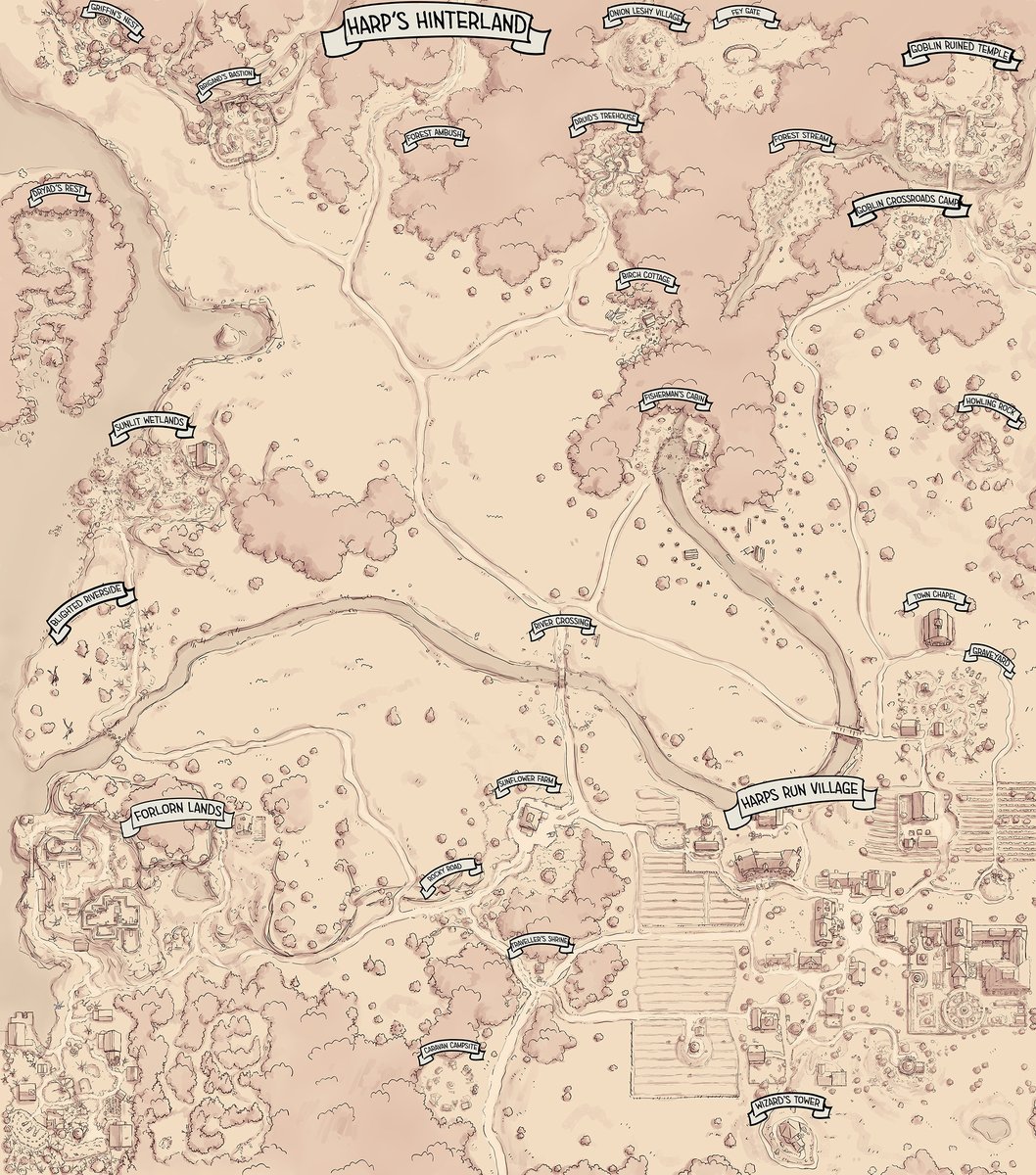 Dungeon_Mapster's tweet photo. Harp's Hinterland Region Map
Uniting 25+ battlemaps into a region fit for adventure and exploration.

https://t.co/LlB4H7uRJW

#battlemap #battlemaps #dnd #dungeonsanddragons #dnd5e #5e #callofcthulhu #pathfinder #pathfinder2e #warhammer #warhammerfantasy #ttrpg #dungeonmaster https://t.co/yx4i540ZSY