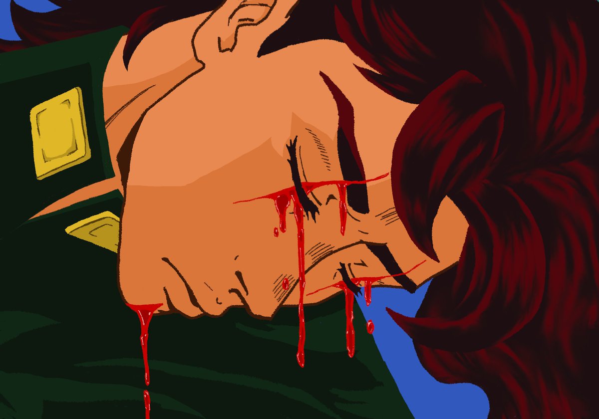 Nana_RedClover's tweet photo. Found some old art I did way back from 2021. this was done in my old art program, gimp. 

#jjbapart3 #jojosbizarreadventure #screenshotredraw #oldart #noriakikakyoin #twblood #tweyestrain #stardustcrusaders #jjbakakyoin #jojokakyoin #kakyoinfanart https://t.co/ttWl4KmED5