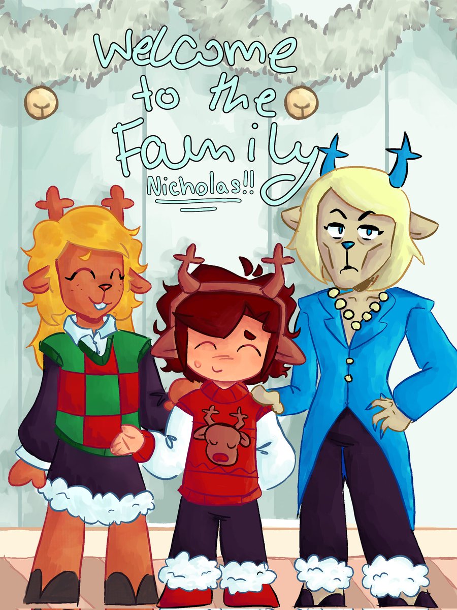 Makeshift_Pip's tweet photo. //NOT CANON, I totally forgot to share this here, This is the concept art of what I think it'd look like if Makeshift was adopted by the Holiday family, Remember, This is just a concept, and once again, not canon!!! #Deltarune #HolidayFamily https://t.co/kZPdkMAgF7